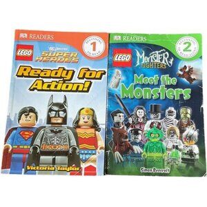 LEGO DK Readers Set Of 2 Books: "Ready For Action!" & "Meet The Monsters"